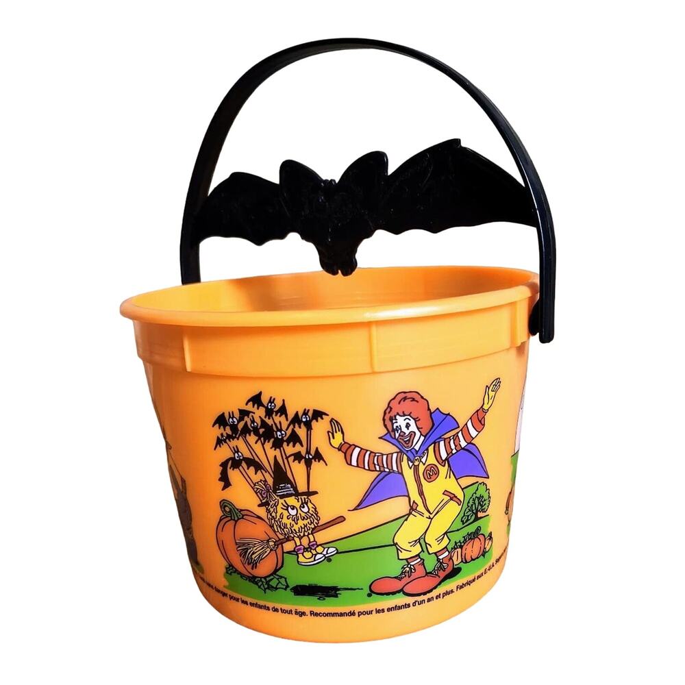 2001 McDonald's Orange Halloween Happy Meal Treat Bucket Grimace Birdie